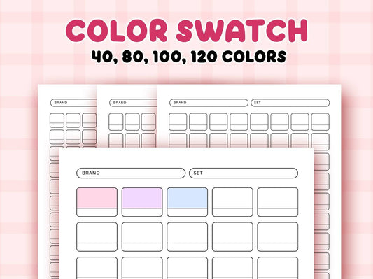 Color Swatch Chart - 40, 80, 100, 120 Colors
