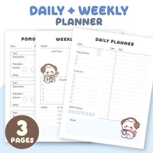 Daily & Weekly Planner – A Cozy Winter Planner for Calm Study Days ❄️
